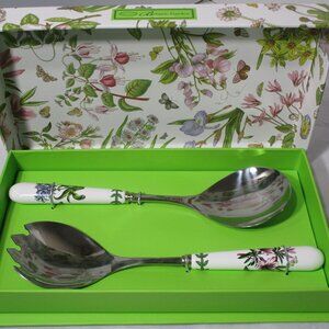 New In Box NIB Botanic Garden Salad Servers Spoons